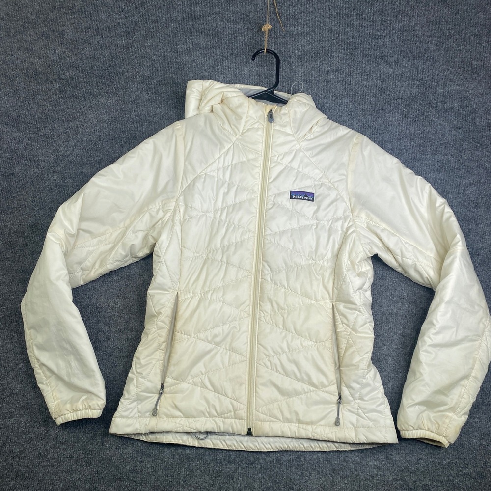 Patagonia Nano Puff Hoody Womens XS Off White Cream Quilted Insulated Jacket
